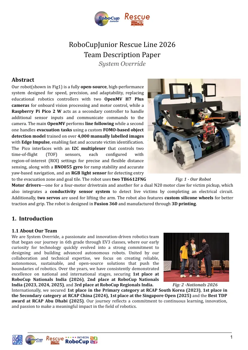 System Override — Team description paper, page 1 of 10