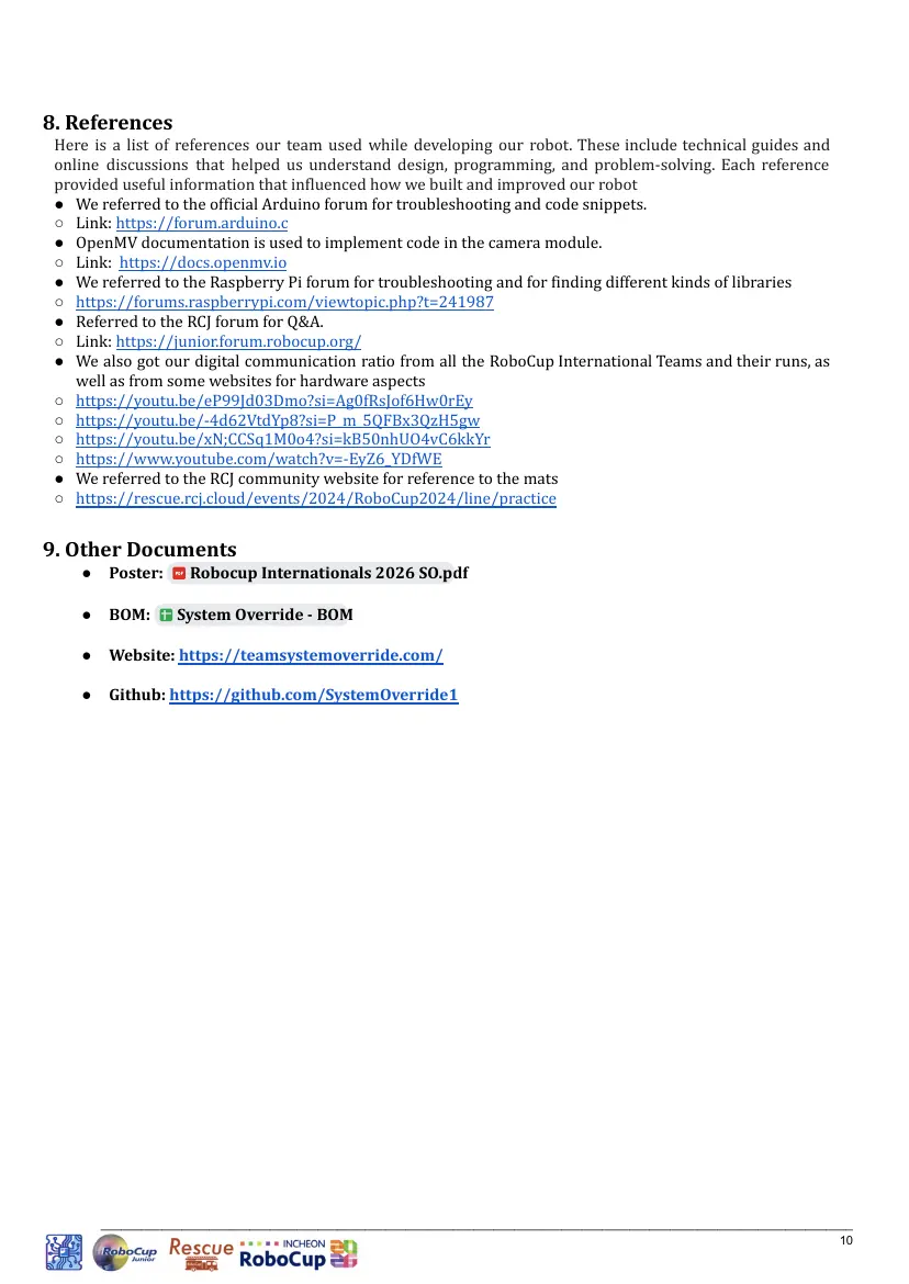 System Override — Team description paper, page 10 of 10