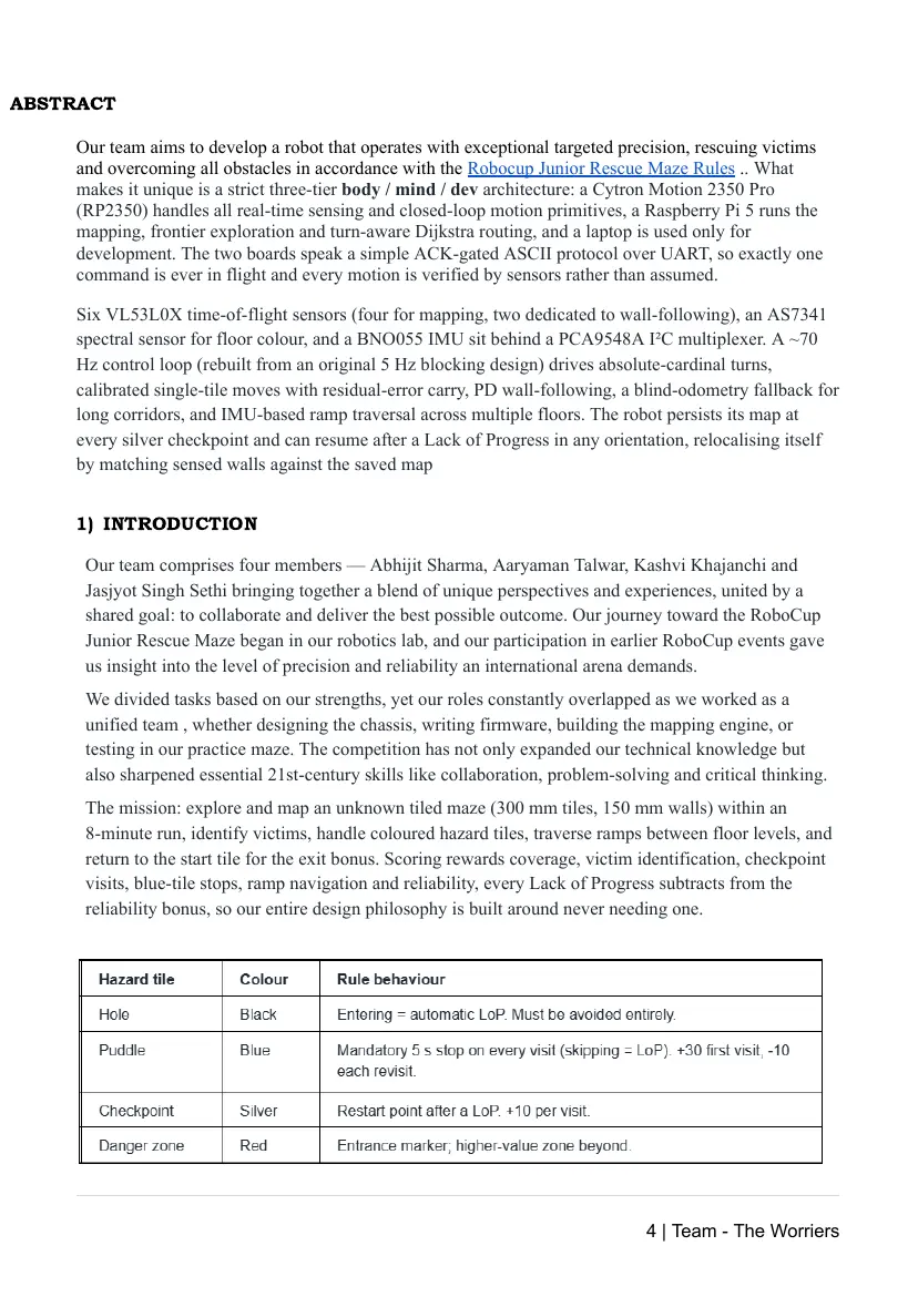 The Worriers — Team description paper, page 4 of 16